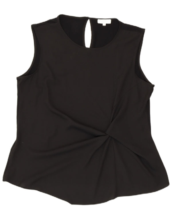 WAREHOUSE Blusa sin mangas para mujer UK 46 Large Viscosa negra