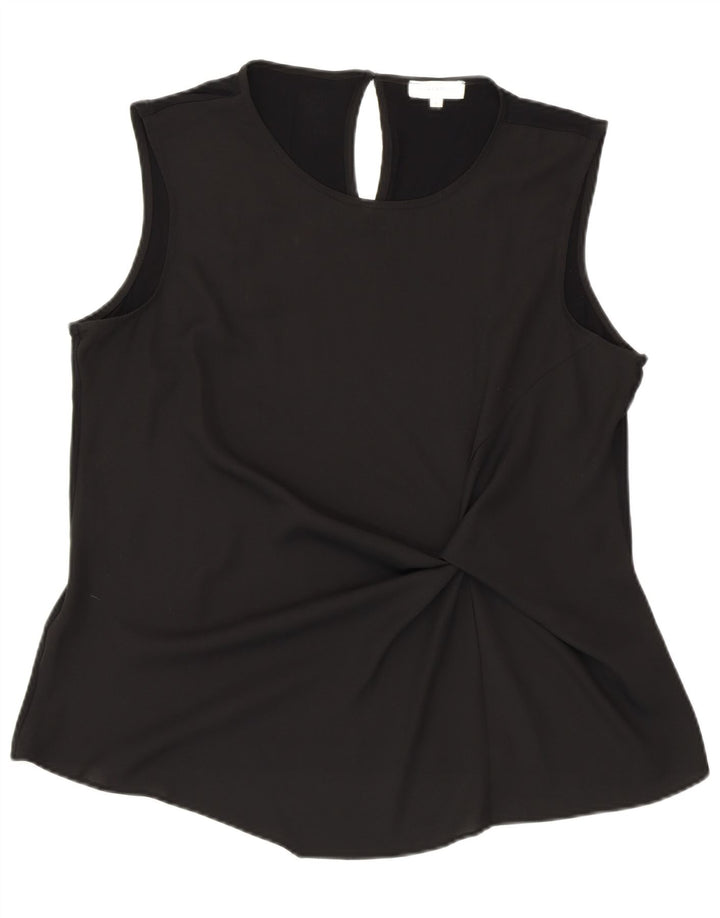 WAREHOUSE Blusa sin mangas para mujer UK 46 Large Viscosa negra