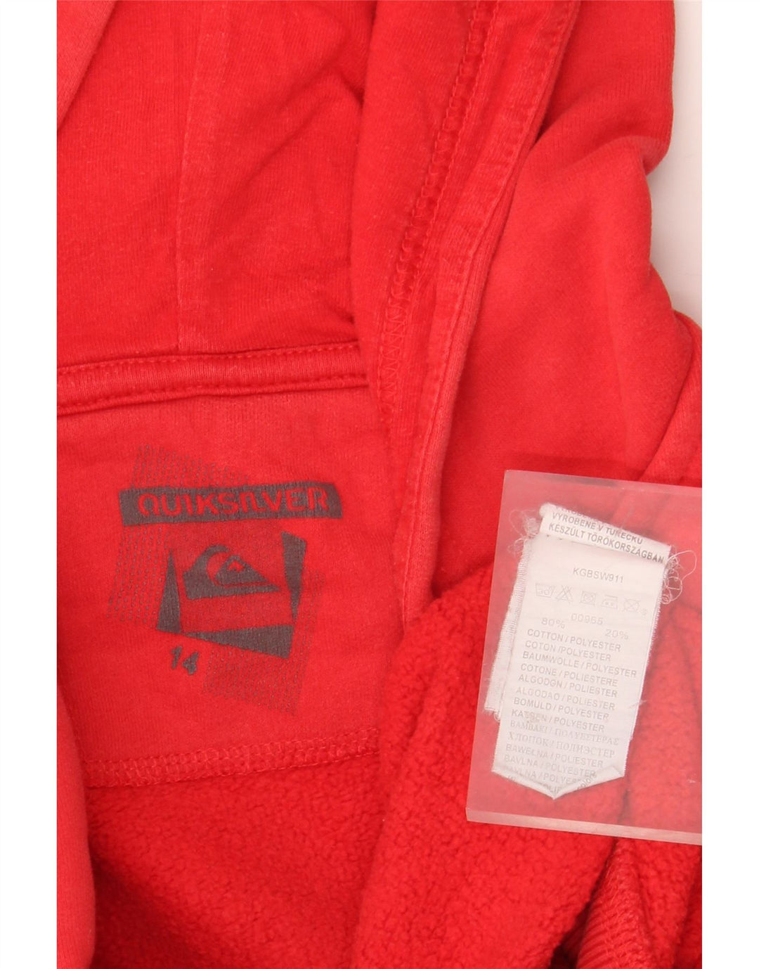 QUIKSILVER Sudadera con capucha y cremallera gráfica para niña 13-14 años Algodón rojo
