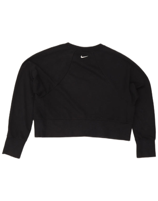Nike - Sudadera extragrande con gráfico corto para mujer, talla 10, color negro