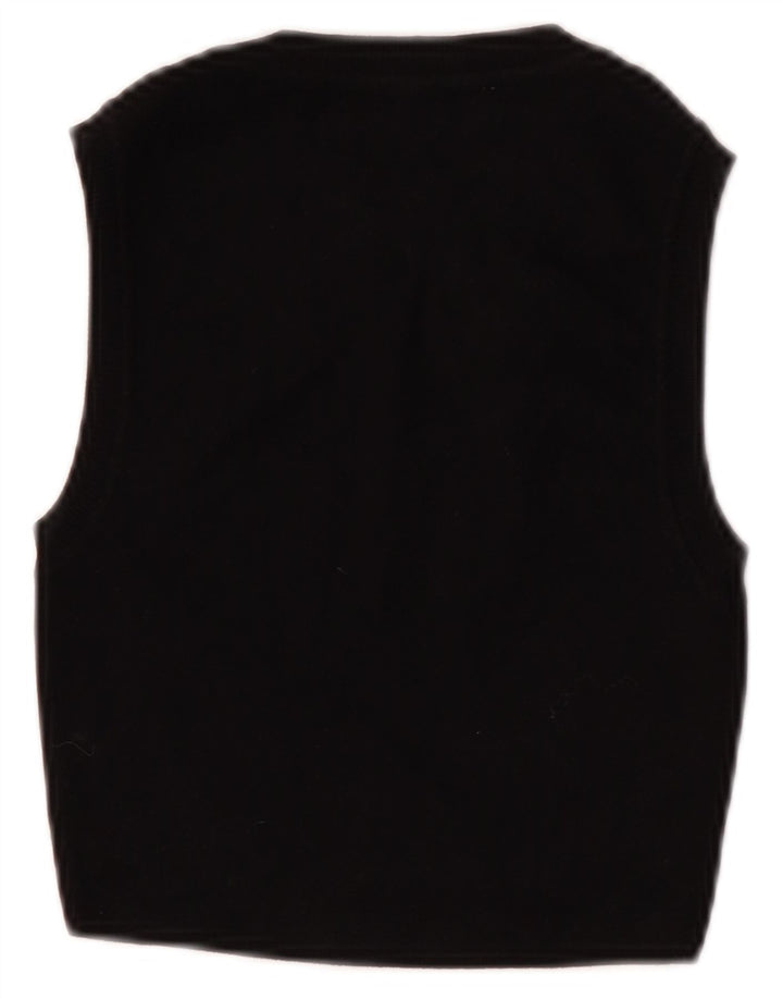 Zara Mujer Crop Vest Top UK 8 Small Viscosa Negra