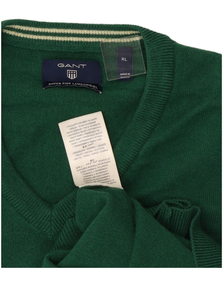 Gant Jersey Con Cuello De Pico XL De Lana Verde Hombre