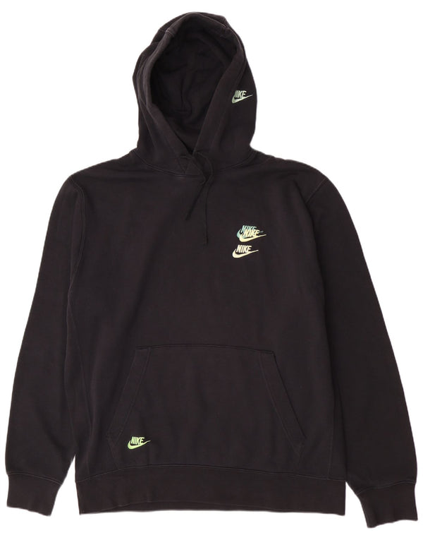 Nike - Sudadera con capucha para hombre, talla grande, algodón negro