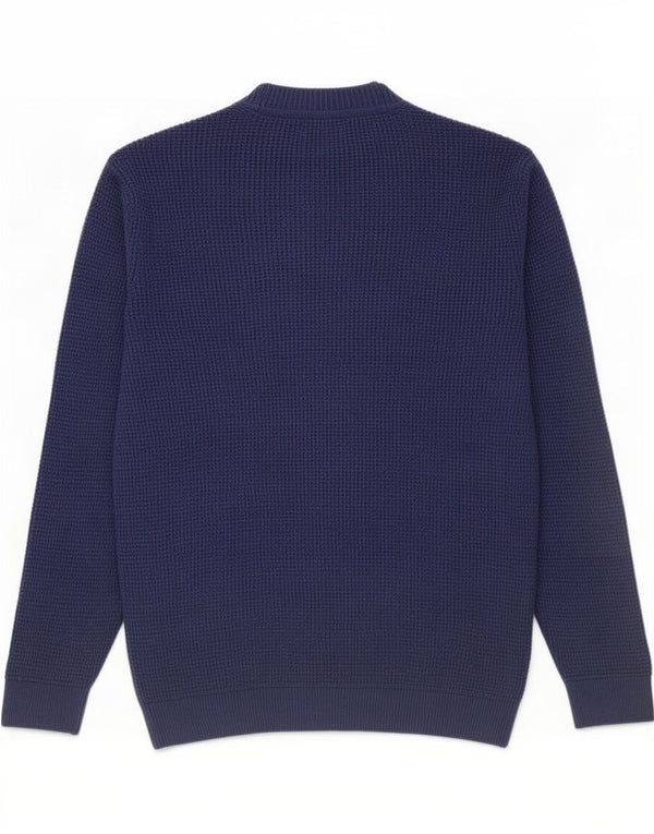 Zara Mens Turtle Neck Jumper Sweater Large Azul Marino Poliéster