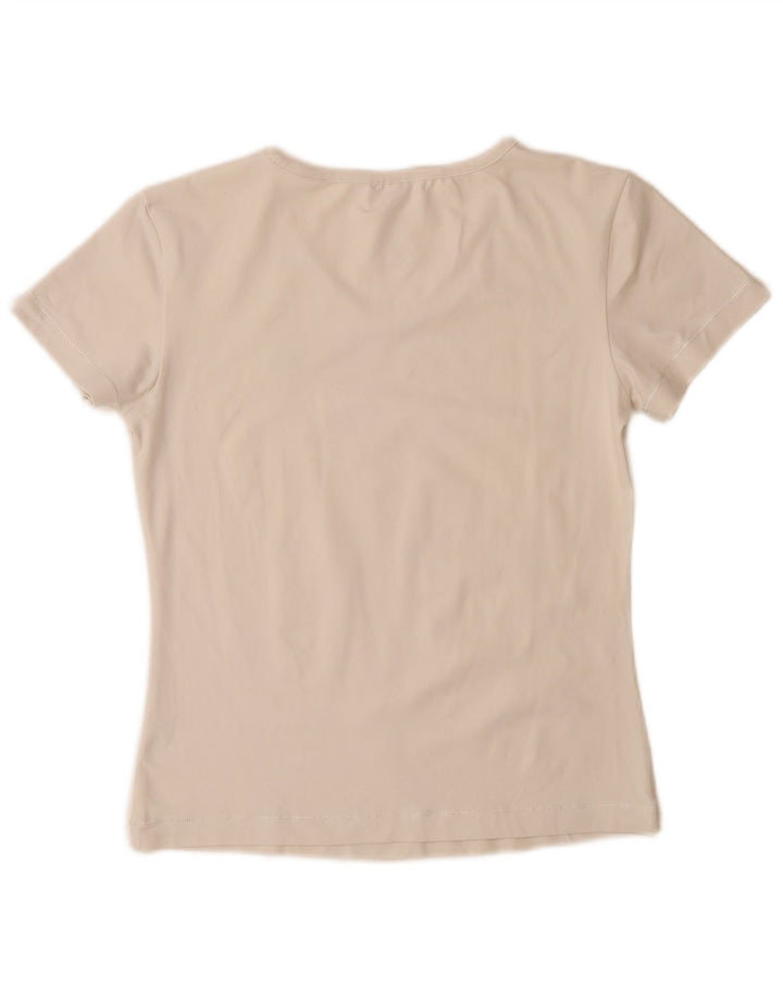 Adidas - Camiseta para mujer, talla 40, talla mediana, color blanco roto, poliamida