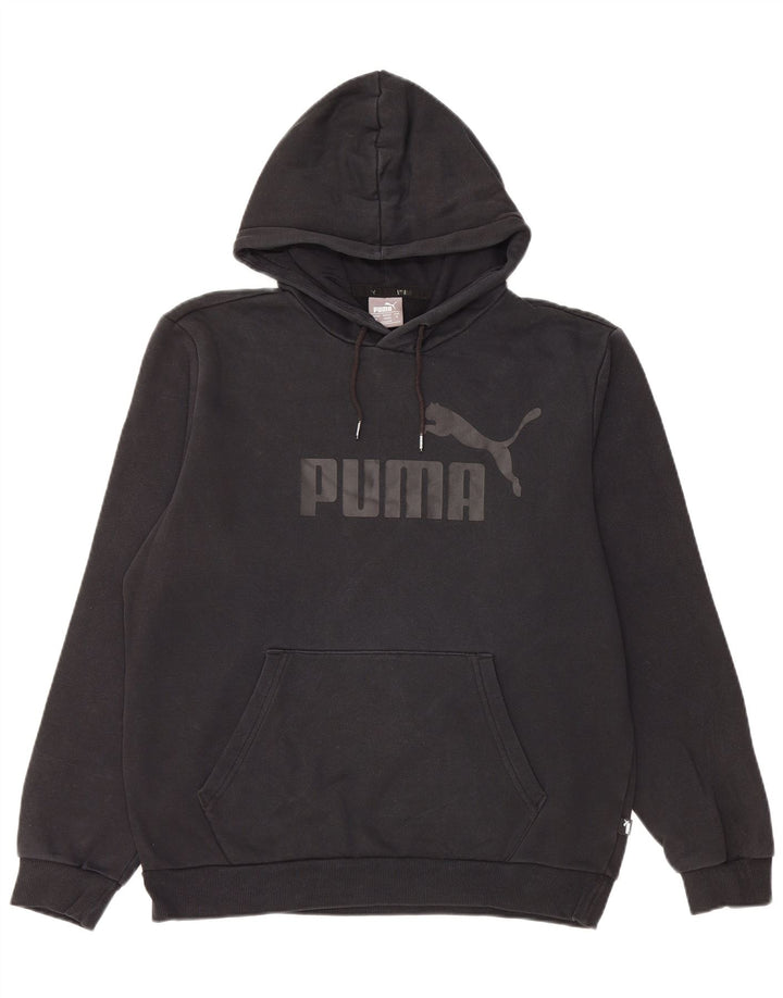 PUMA Jersey con capucha gráfica para hombre Algodón negro mediano