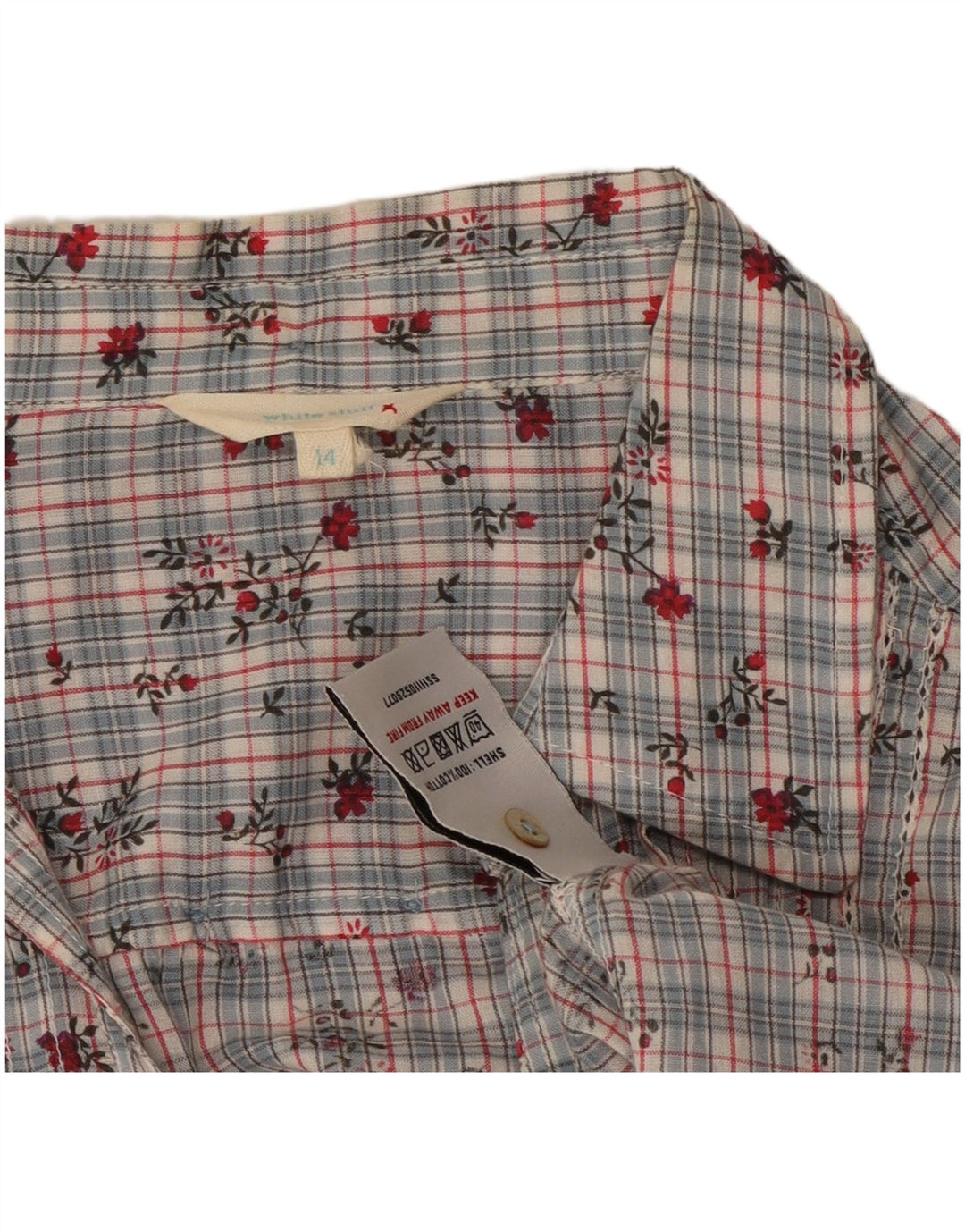 Blusa camisera para mujer White Stuff UK 44 Algodón floral gris medio