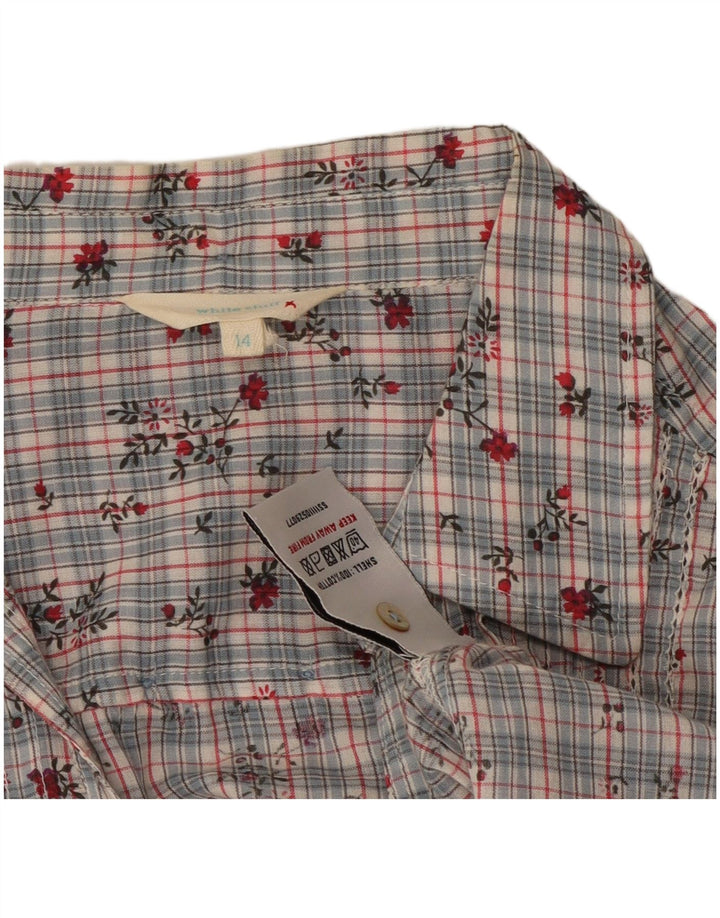 Blusa camisera para mujer White Stuff UK 44 Algodón floral gris medio