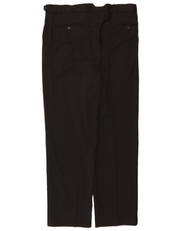 Marks & Spencer Pantalón de traje recto para hombre W34 L31 Lana negra