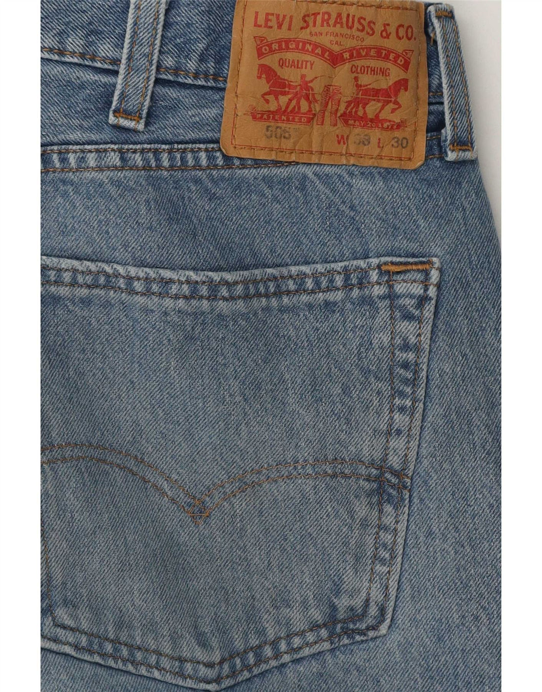 Levi's Jeans rectos 505 para hombre W38 L30 Algodón azul
