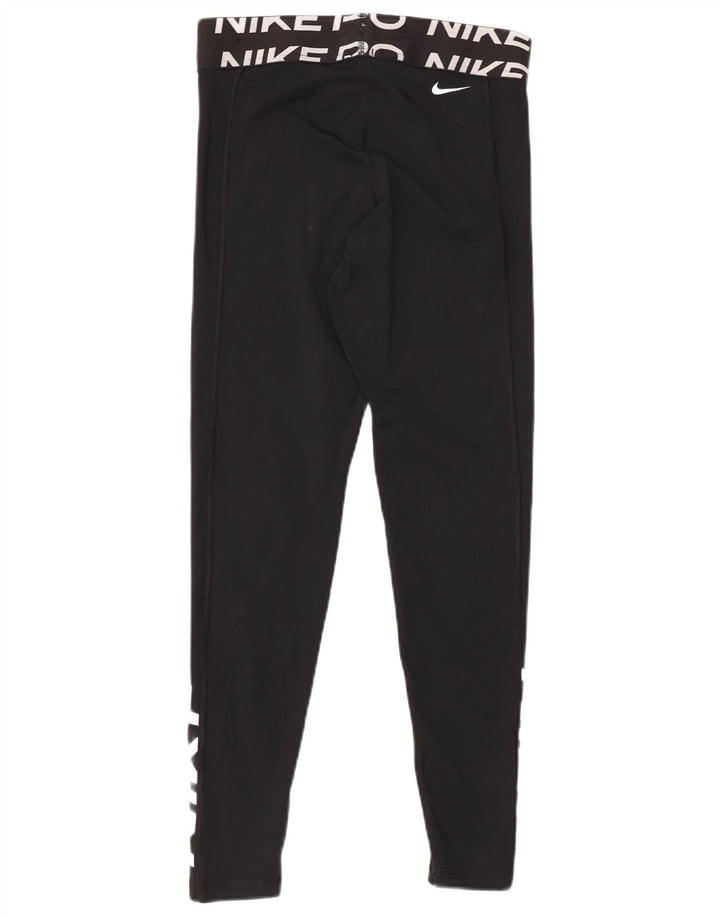 NIKE Leggings gráficos Dri Fit para mujer UK 12 Mediano Negro Poliéster