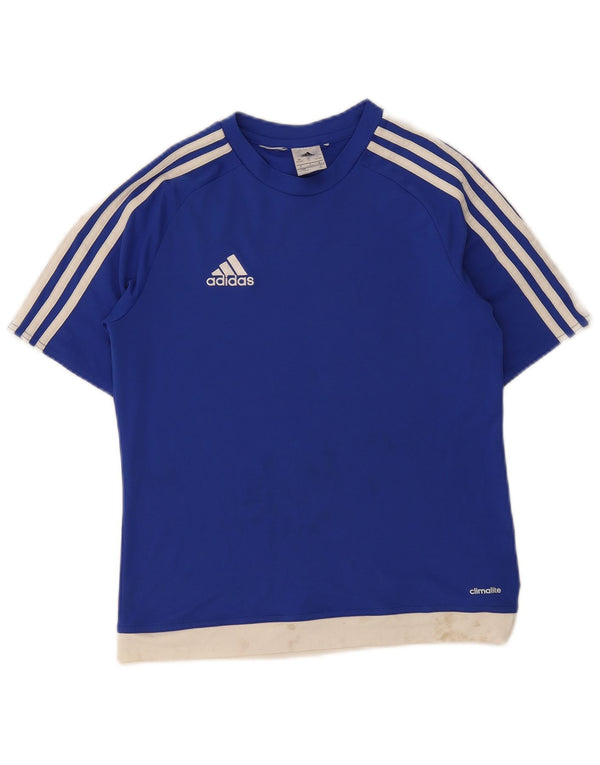 Adidas Chicos Climalite Graphic Camiseta Top 13-14 años Azul Colorblock