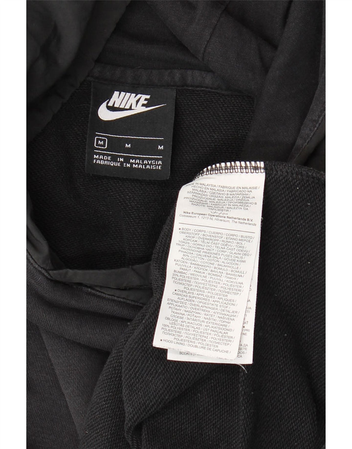 Nike Sudadera con capucha gráfica para hombre, jersey de algodón negro mediano