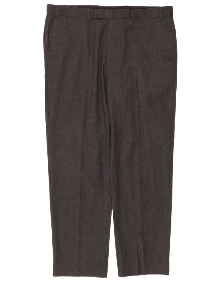 Marks & Spencer Pantalón de traje cónico para hombre W38 L31 Poliéster gris