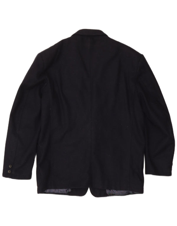Carrera Chaqueta Blazer de 2 Botones para Hombre UK 42 XL Lana Azul Marino