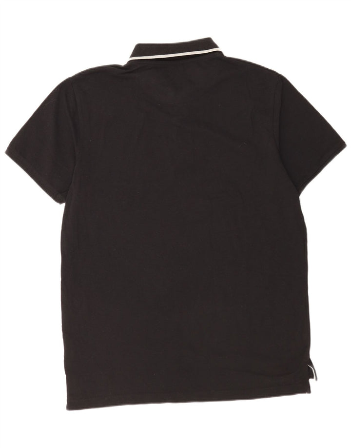 Pierre Cardin Polo para hombre grande de algodón negro