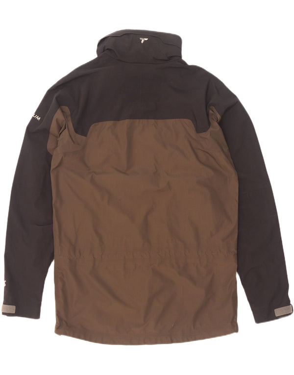 Columbia Chaqueta impermeable con capucha Titanium para hombre Reino Unido 38 Marrón medio Colorblock