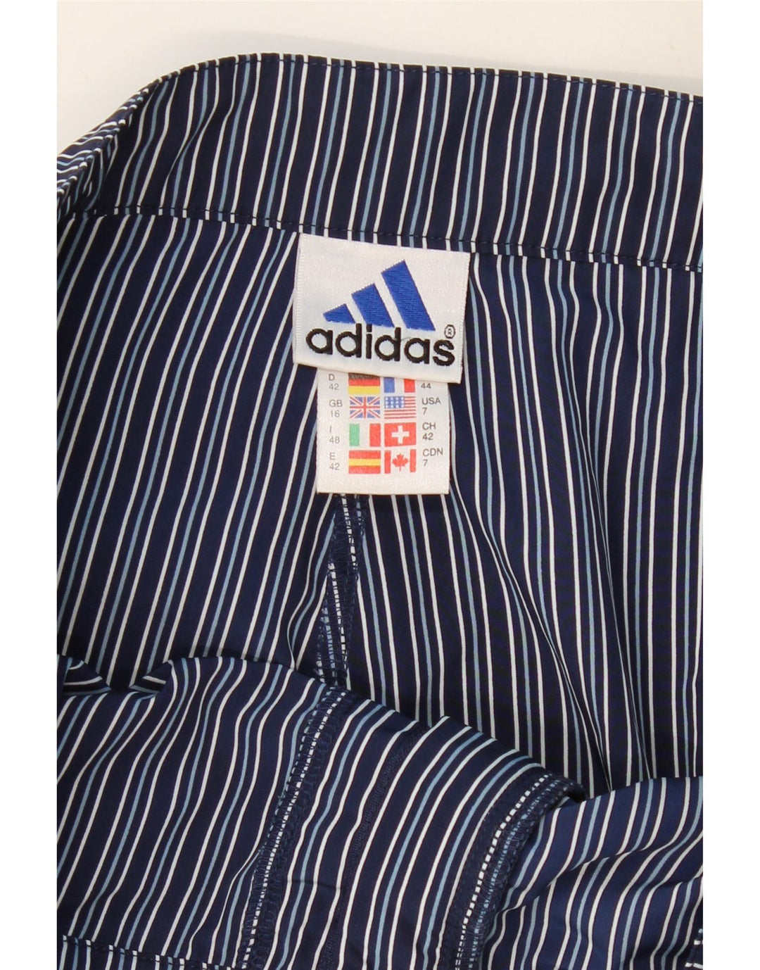 ADIDAS Pantalones cortos chinos para mujer UK 16 Large W32 Poliéster a rayas azul marino