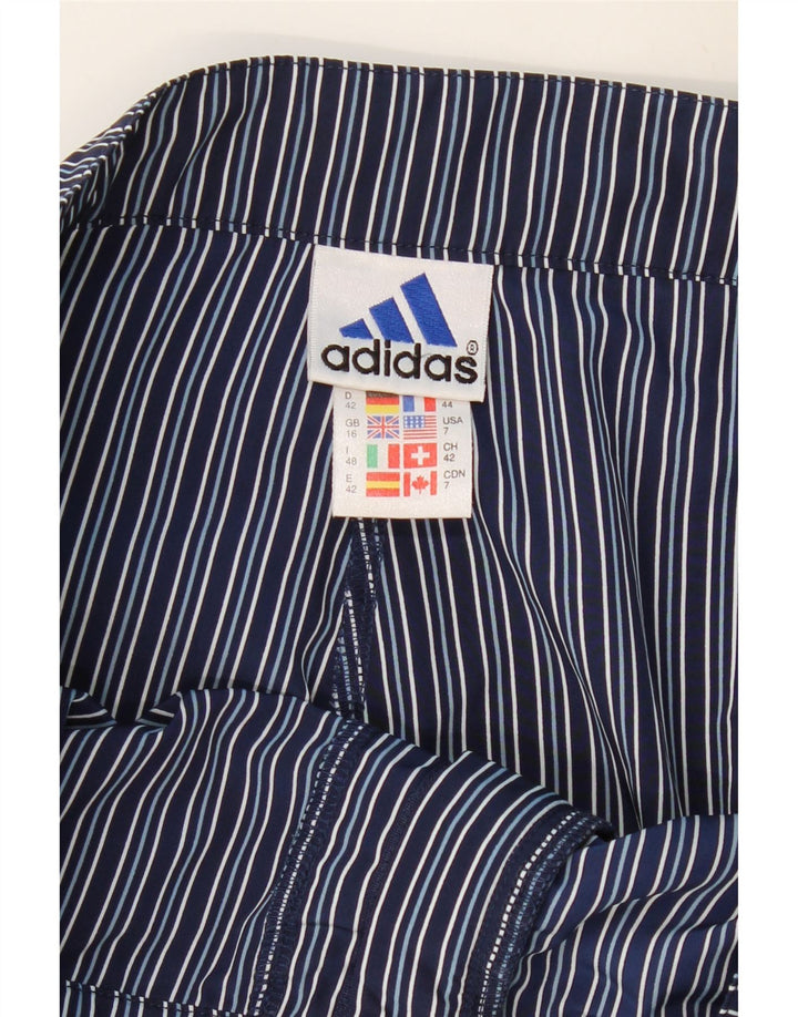 ADIDAS Pantalones cortos chinos para mujer UK 16 Large W32 Poliéster a rayas azul marino