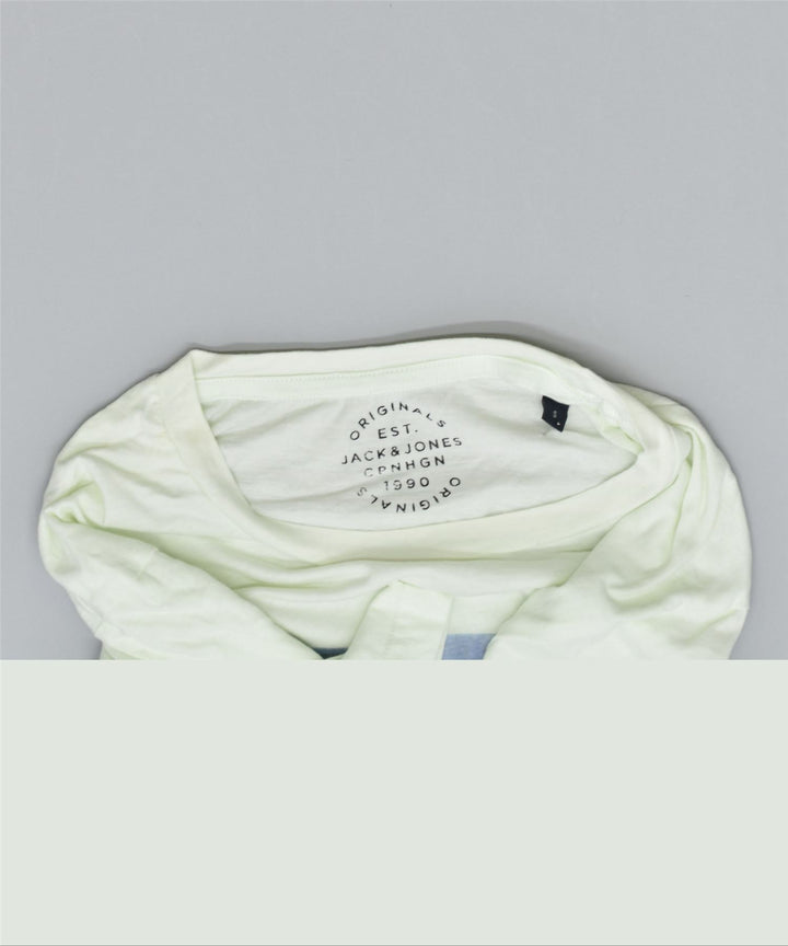 JACK & JONES Mens Graphic T-Shirt Top Small Off White Cotton | Vintage | Thrift | Second-Hand | Used Clothing | Messina Hembry 