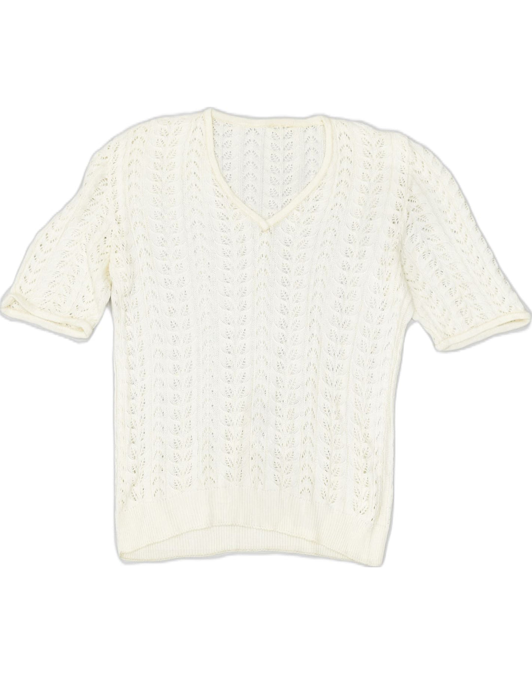 VINTAGE Womens Knit Top UK 20 2XL Off White | Vintage | Thrift | Second-Hand | Used Clothing | Messina Hembry 