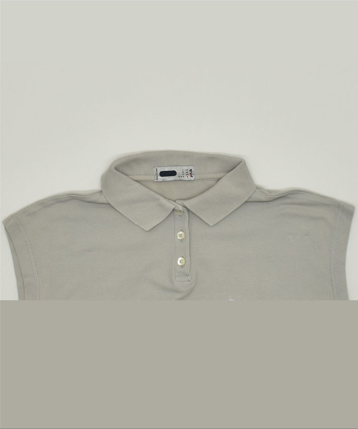 FILA Womens Sleeveless Polo Shirt IT 44 Medium Grey Cotton | Vintage | Thrift | Second-Hand | Used Clothing | Messina Hembry 