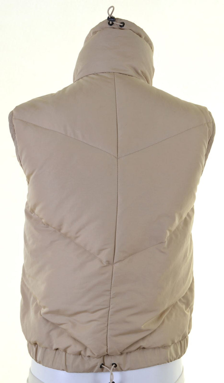 JOHN RICHMOND Womens Padded Gilet UK 8 Small Beige Nylon - Second Hand & Vintage Designer Clothing - Messina Hembry