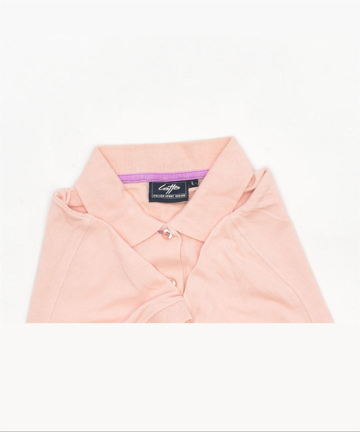 LOTTO Womens Polo Shirt UK 14 Large Pink Cotton | Vintage | Thrift | Second-Hand | Used Clothing | Messina Hembry 