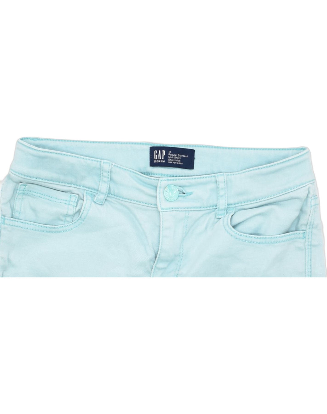 GAP Girls Denim Shorts 11-12 Years W26 Turquoise Cotton | Vintage | Thrift | Second-Hand | Used Clothing | Messina Hembry 