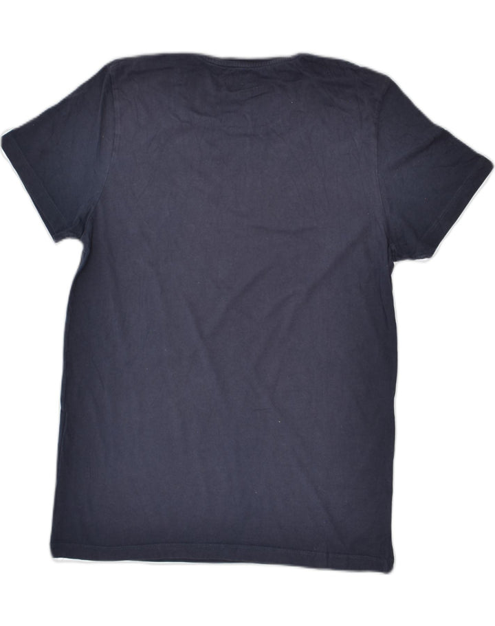 JACK & JONES Mens Graphic T-Shirt Top Medium Navy Blue Floral Cotton | Vintage | Thrift | Second-Hand | Used Clothing | Messina Hembry 