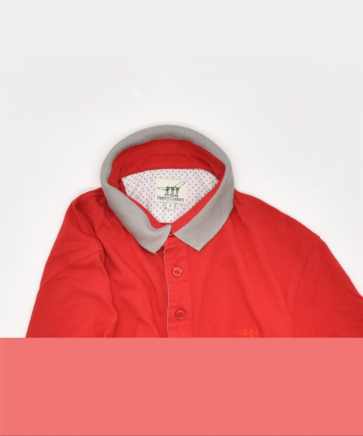 HENRY COTTONS Mens Polo Shirt Small Red Cotton | Vintage | Thrift | Second-Hand | Used Clothing | Messina Hembry 
