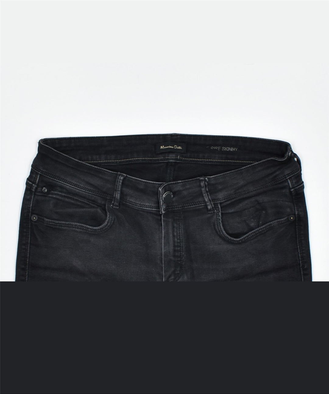 MASSIMO DUTTI Womens Mid Rise Skinny Jeans W28 L29 Black Cotton | Vintage | Thrift | Second-Hand | Used Clothing | Messina Hembry 