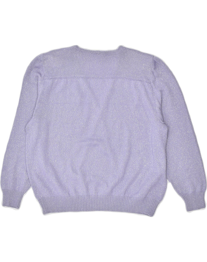 VINTAGE Womens V-Neck Jumper Sweater UK 20 2XL Purple | Vintage | Thrift | Second-Hand | Used Clothing | Messina Hembry 